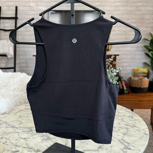 Lululemon Nulu And Mesh Yoga Tank Top Jewel Emboss Black Size 2 - Picture 4 of 6